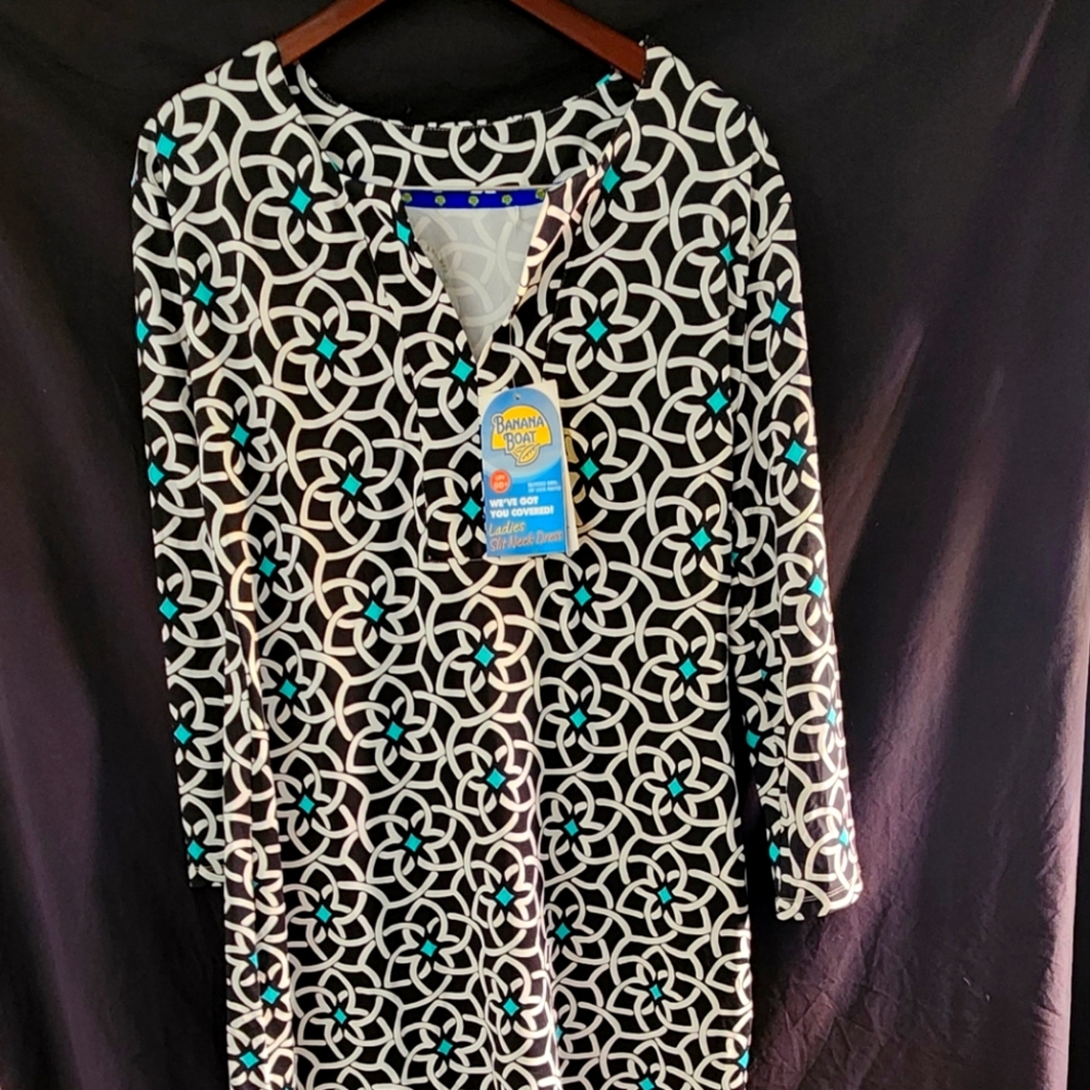 Ladies slit neck dress